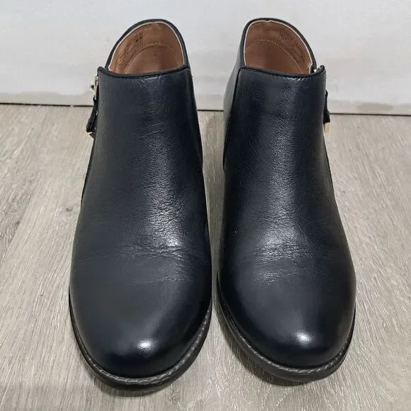 Vionic Jolene Ankle Bootie Black Leather Zip Up Size 9 - Picture 6 of 16